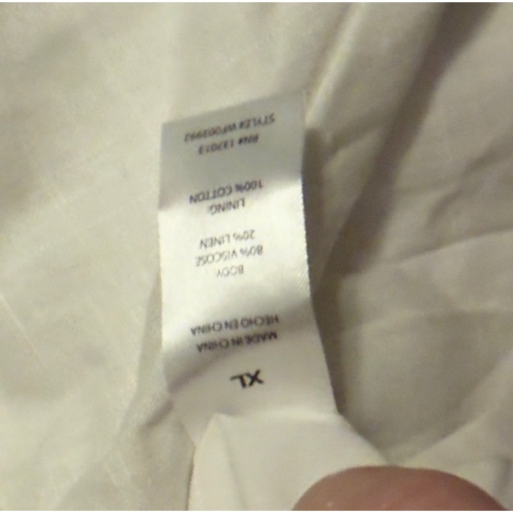 Wildfox Odessa White Linen Blend Pearl Trim Smocked Crop Top WF003992 Womens XL - Picture 7 of 7